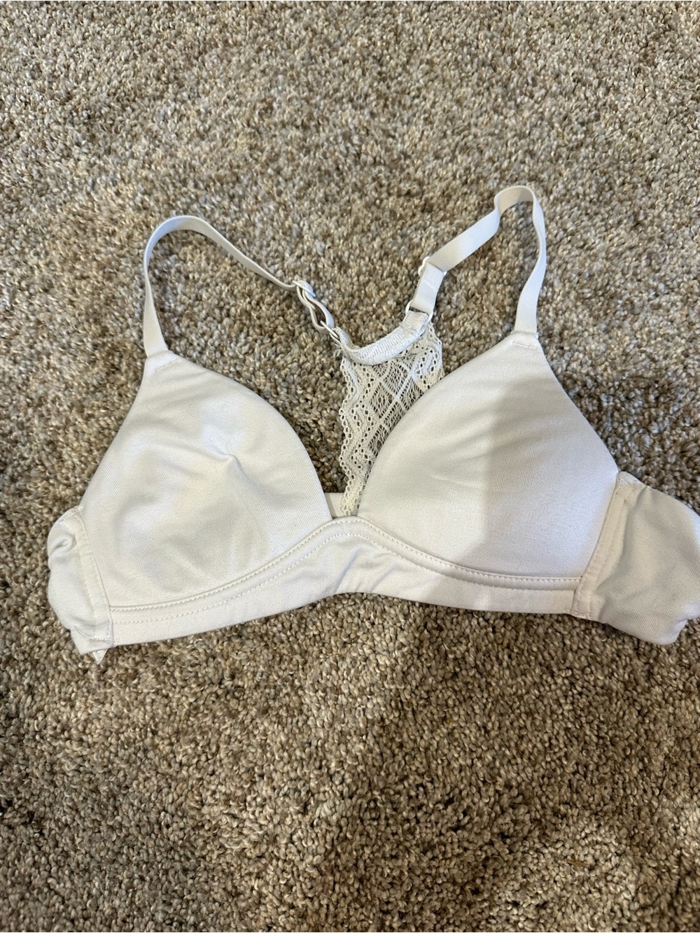 Target Cream Lace-Back Wireless Kids Bra